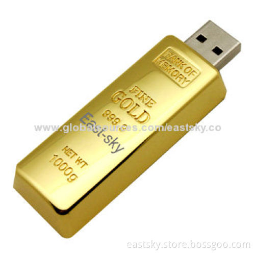 Goldbar Style USB Flash Drive, Up to 32GB Memory Capacity, No Driver Needed